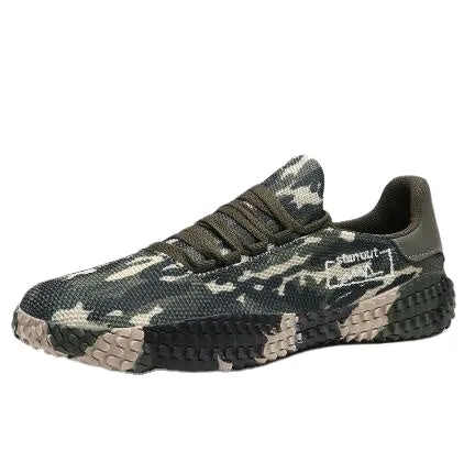 2023 new foreign large size men's running shoes mesh breathable white shoes assault training running shoes