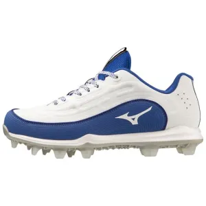 9-Spike Advanced Finch Elite 6 Low Women's TPU Molded Softball Cleat- White/Royal