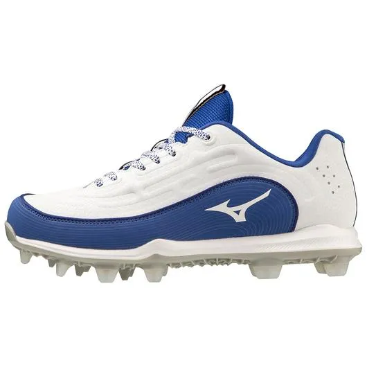 9-Spike Advanced Finch Elite 6 Low Women's TPU Molded Softball Cleat- White/Royal
