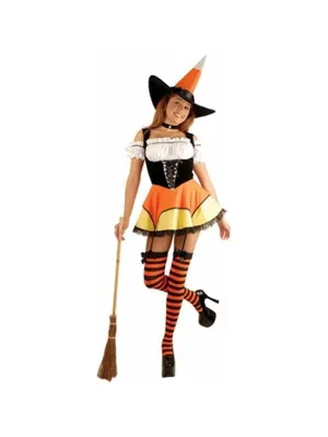 Adult Sexy Candy Corn Witch Costume