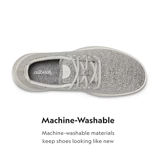 Allbirds Men’s Wool Runners Everyday Sneakers, Machine Washable Shoe Made with Natural Materials - Natural Black (Black Sole) - 8 Medium