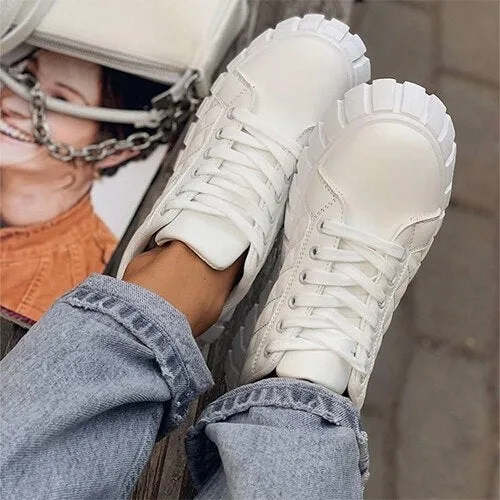 Amozae--Back to school   2024 Women Autumn Fashion Lace Up Sneakers Ladies New Platform Casual Sports Shoes Female Original Breathable Shoes Plus Size 43