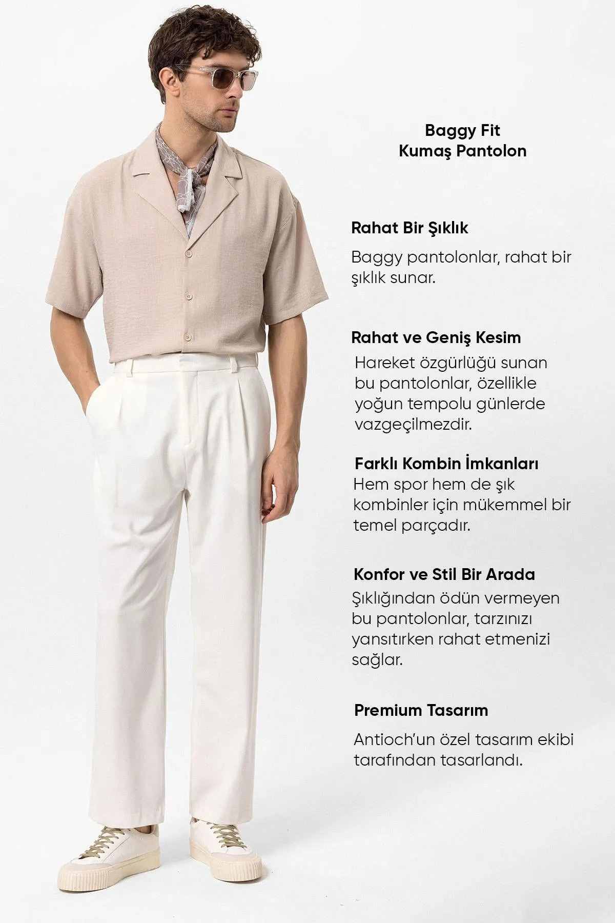 ANT High Waist Baggy Men's Trousers - Glyfáda