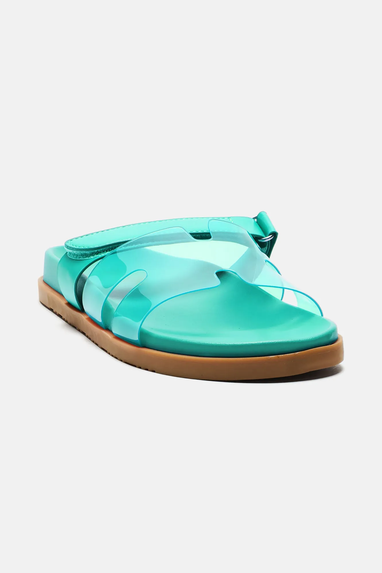 Ayana Clear Casual Slides - Teal