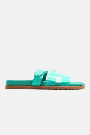 Ayana Clear Casual Slides - Teal