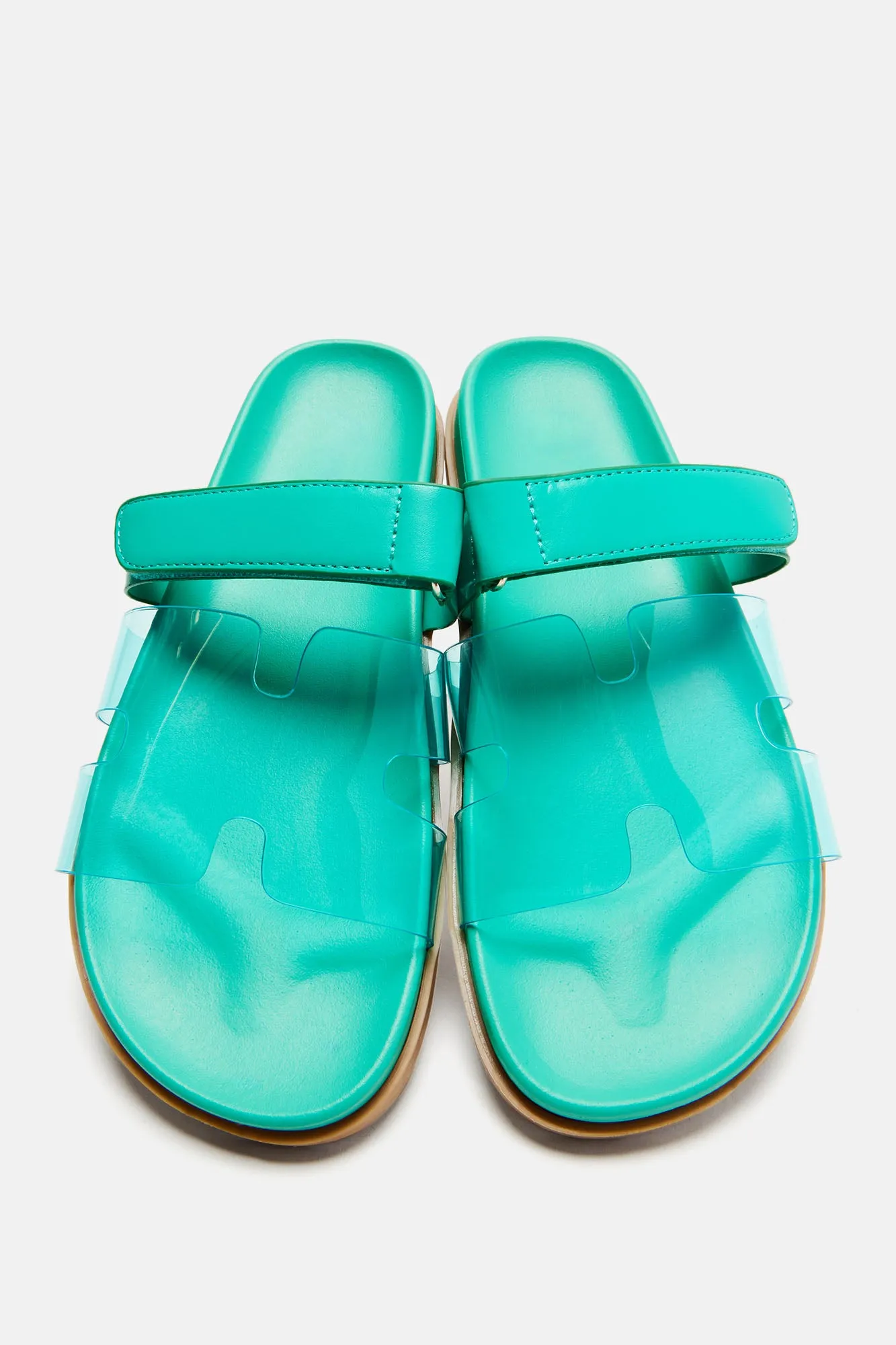 Ayana Clear Casual Slides - Teal