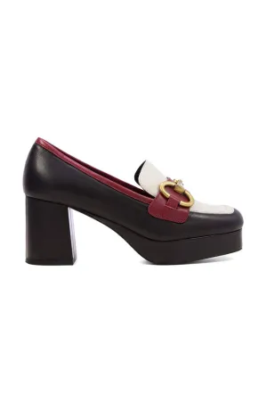 Block Heel Loafer Black