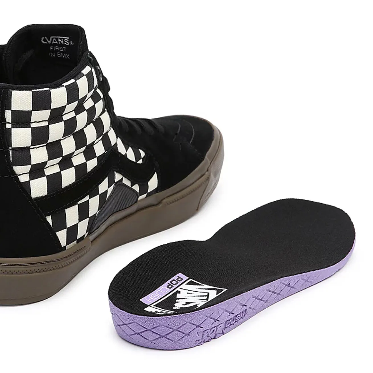 BMX SK8-HI Checkerboard Black Shoes