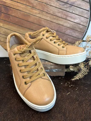 Born Mira Natural Almond Leather Platform Sneakers BR0054302