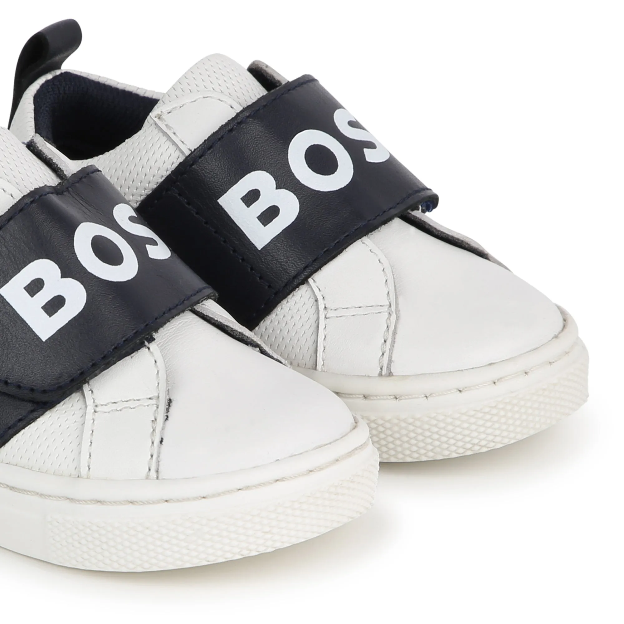 BOSS KIDSWEAR White with Navy Trainers