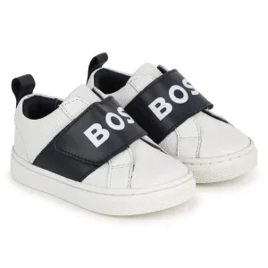BOSS KIDSWEAR White with Navy Trainers
