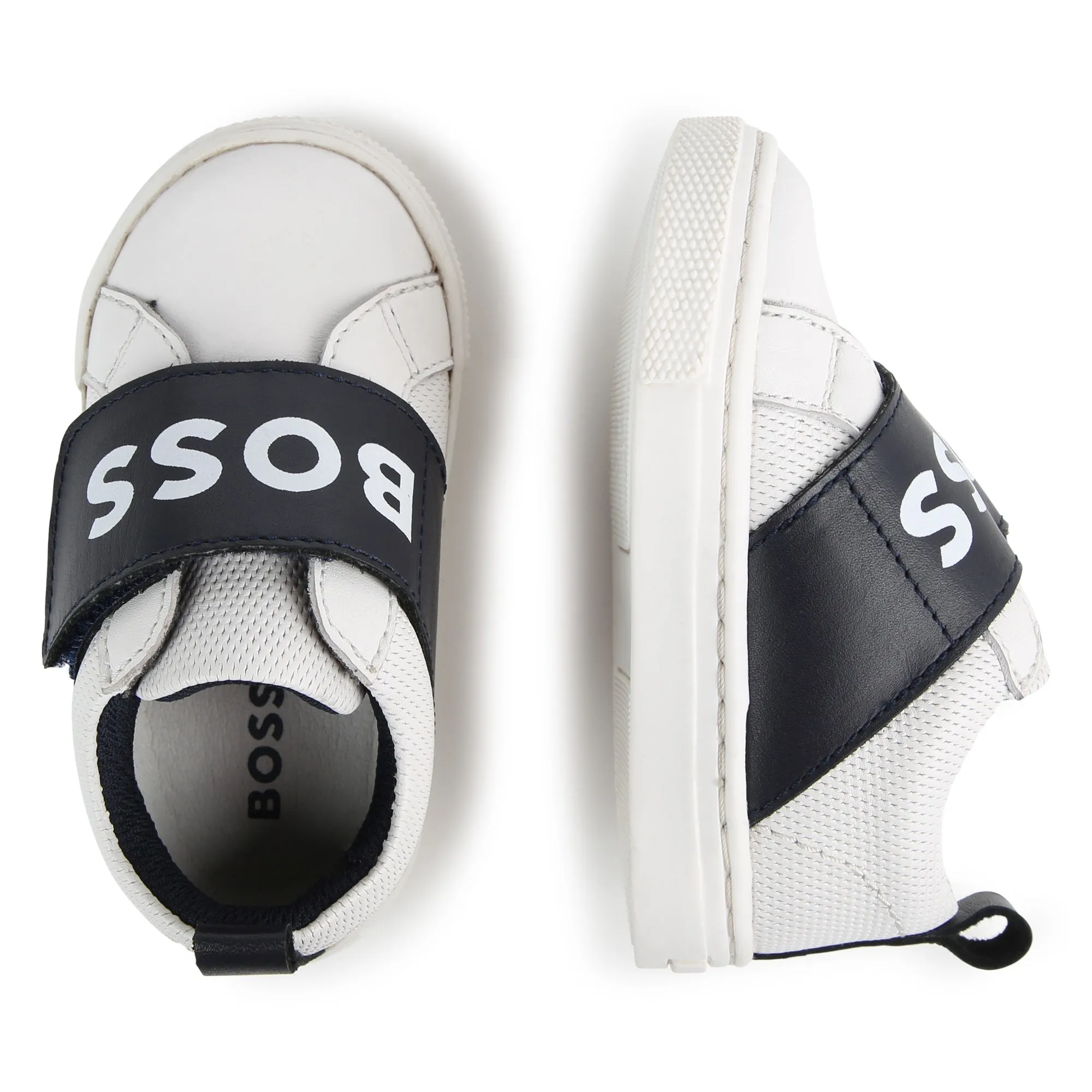 BOSS KIDSWEAR White with Navy Trainers