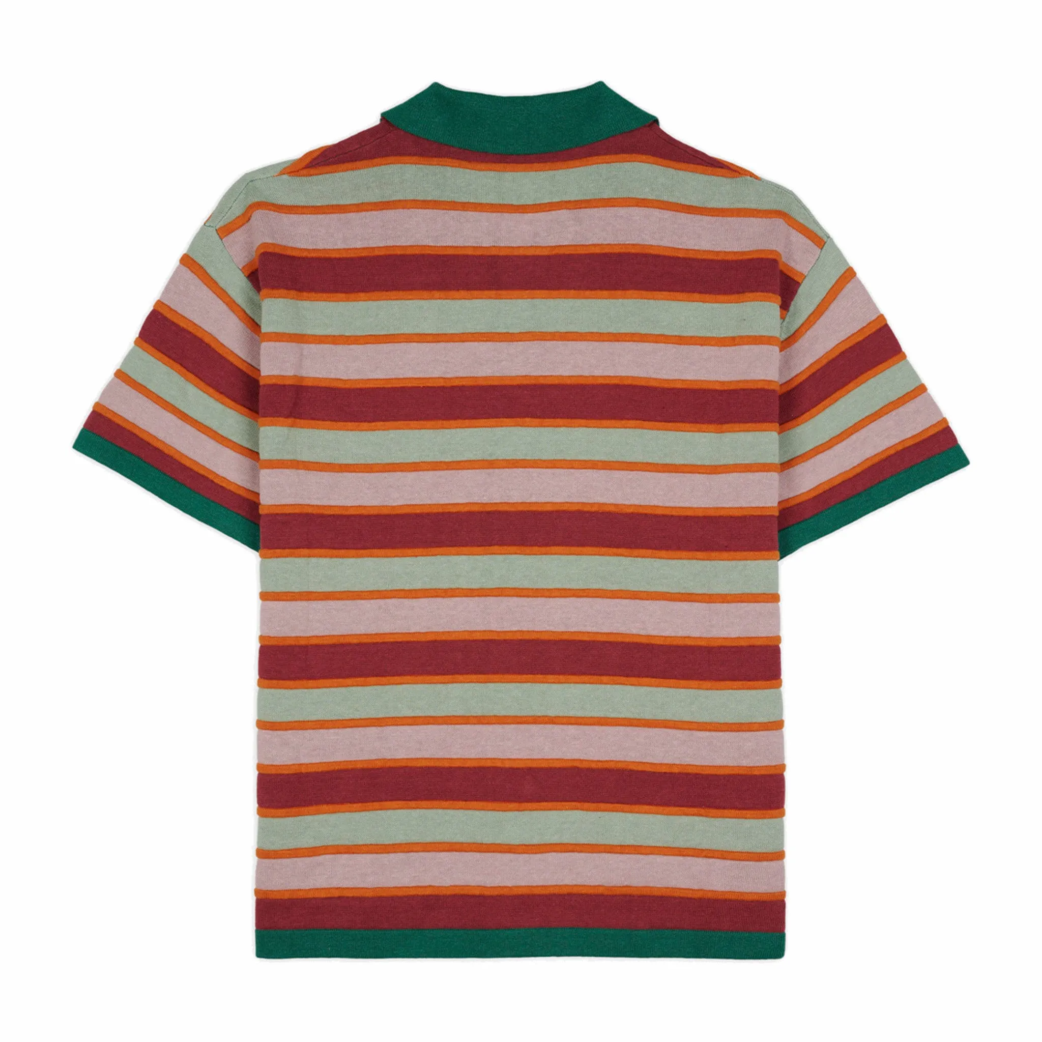 Brain Dead Lifted Stripe Half Zip Shirt (Red Multi)