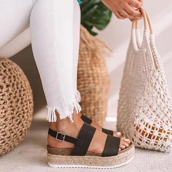 casual espadrille platform sandals
