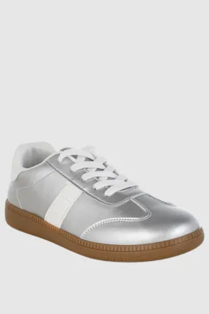 Crossover Lace-Up Metallic Sneaker