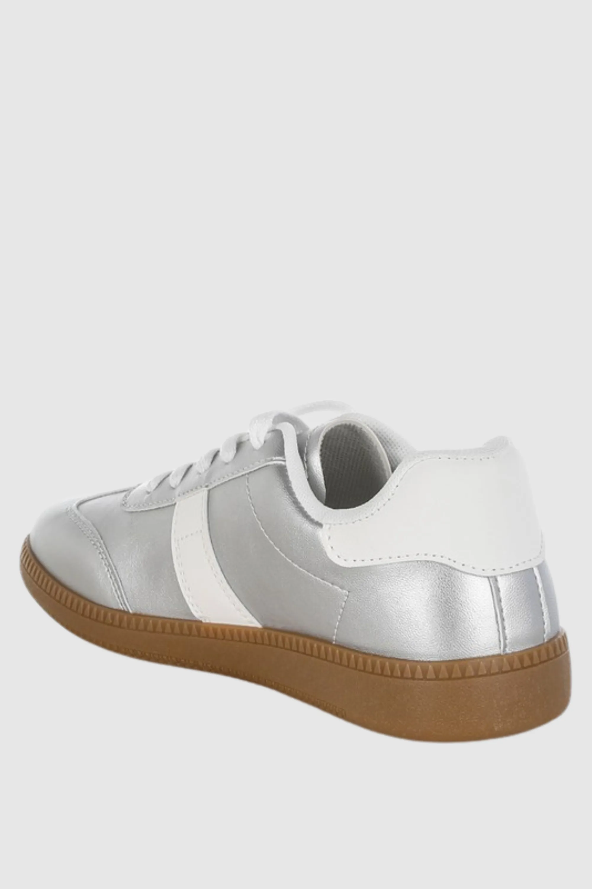 Crossover Lace-Up Metallic Sneaker