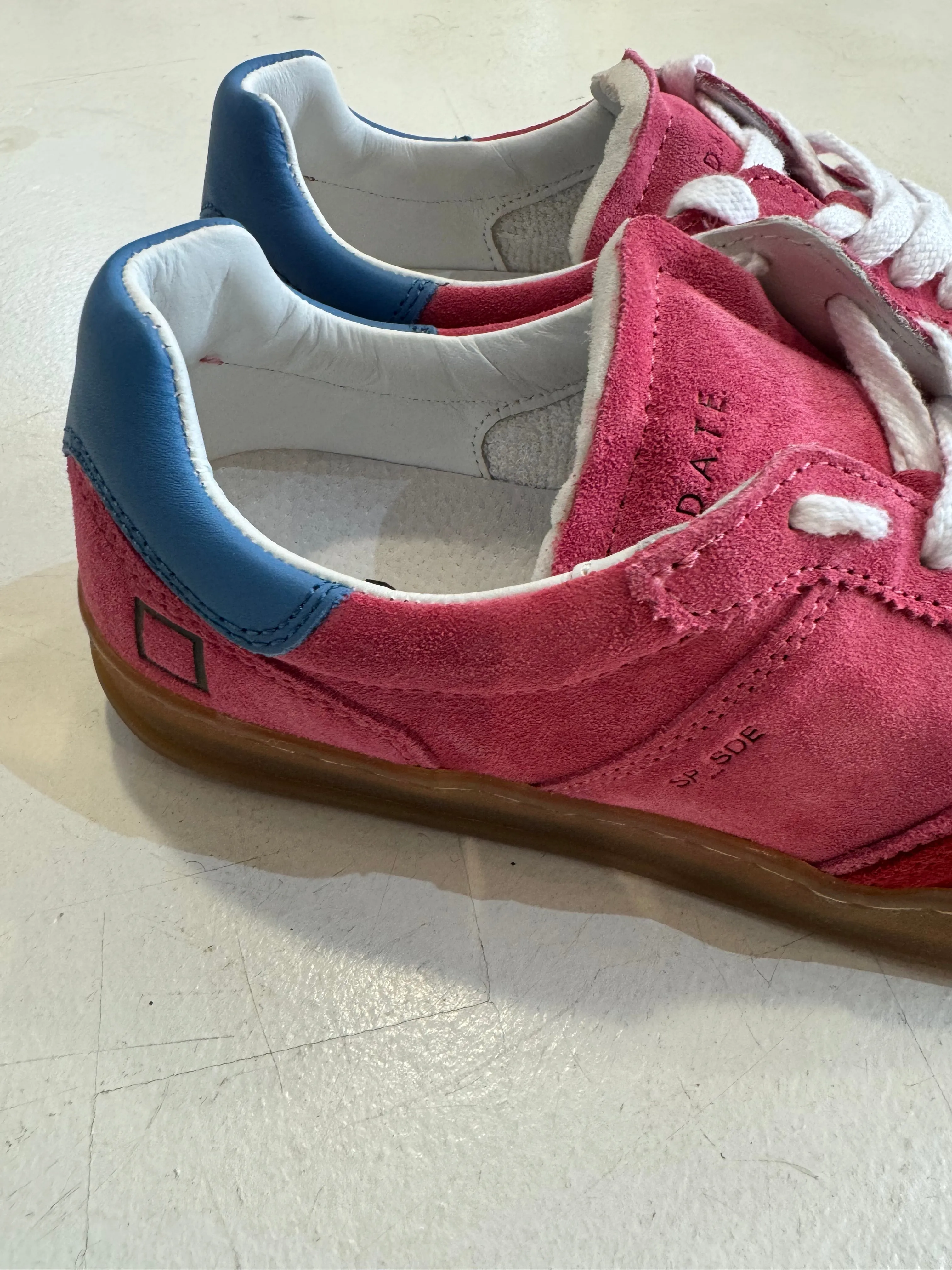 D.A.T.E Pink Suede Sporty Sneaker