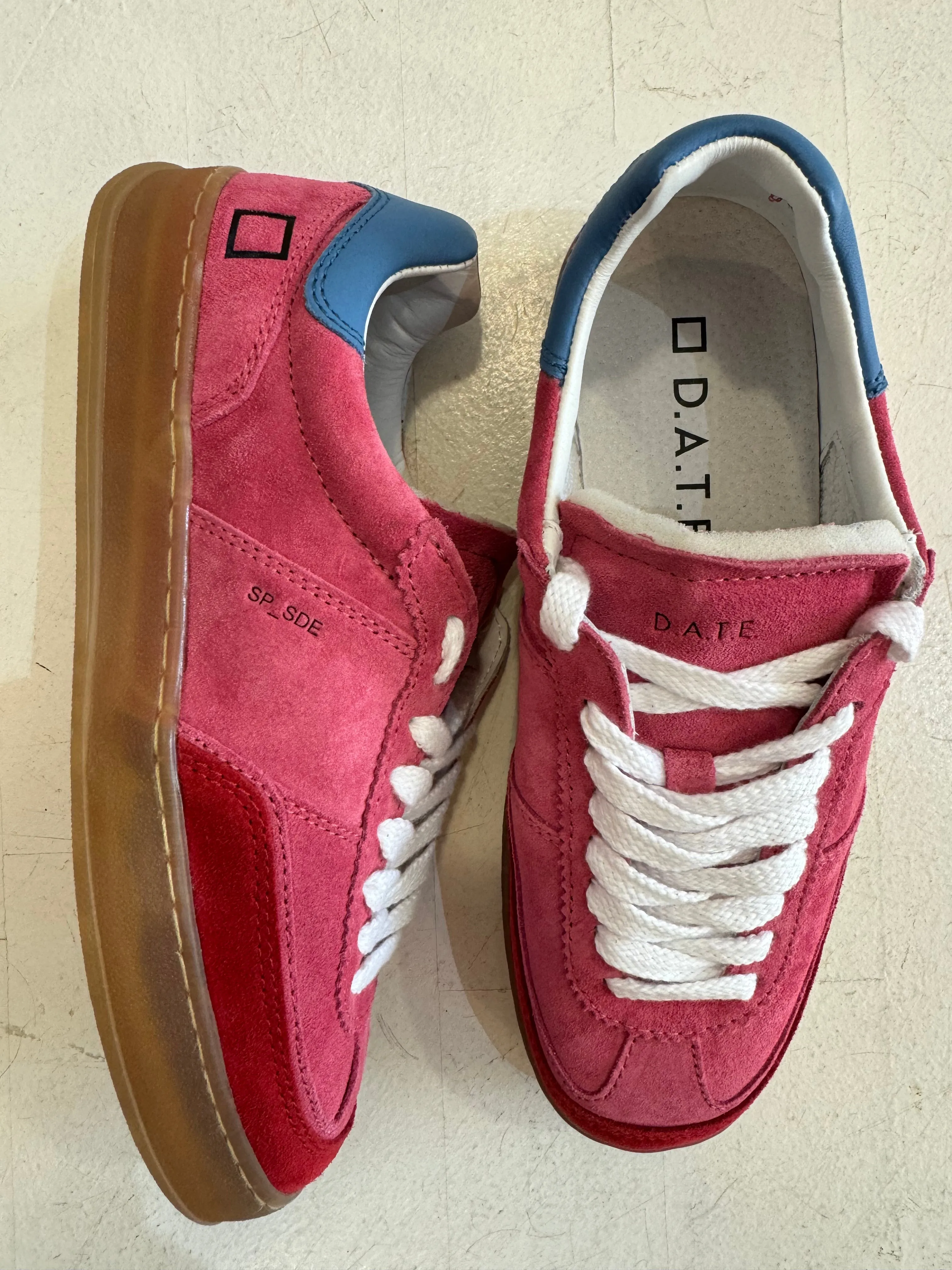D.A.T.E Pink Suede Sporty Sneaker