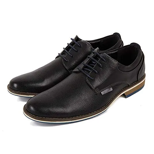 Dress Shoes for Men, Casual Leather Oxford Shoes with Lace-up Classic Formal Dress Shoes, Modern Business Walk Leather Shoes (13 M US, Black-02)