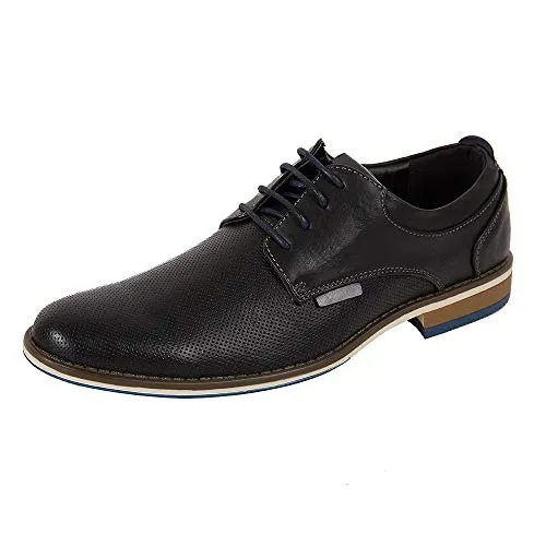 Dress Shoes for Men, Casual Leather Oxford Shoes with Lace-up Classic Formal Dress Shoes, Modern Business Walk Leather Shoes (13 M US, Black-02)