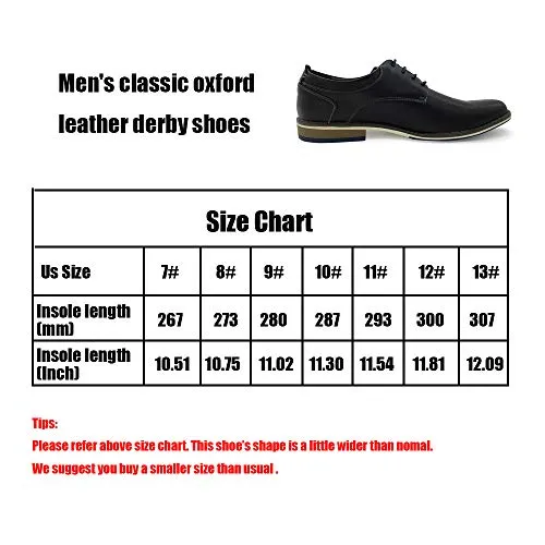 Dress Shoes for Men, Casual Leather Oxford Shoes with Lace-up Classic Formal Dress Shoes, Modern Business Walk Leather Shoes (13 M US, Black-02)