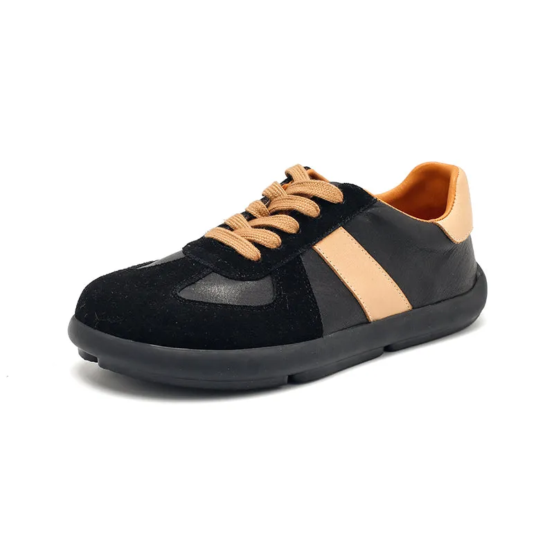 Dwarves Versatile Styles Low-Top Cowhide Sneakers for Women in Light Grey/Green/Black/Khaki