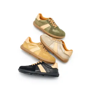 Dwarves Versatile Styles Low-Top Cowhide Sneakers for Women in Light Grey/Green/Black/Khaki