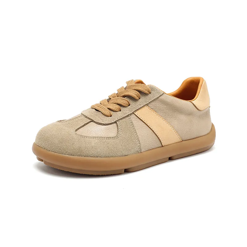 Dwarves Versatile Styles Low-Top Cowhide Sneakers for Women in Light Grey/Green/Black/Khaki
