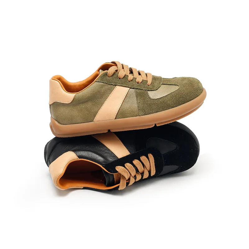 Dwarves Versatile Styles Low-Top Cowhide Sneakers for Women in Light Grey/Green/Black/Khaki