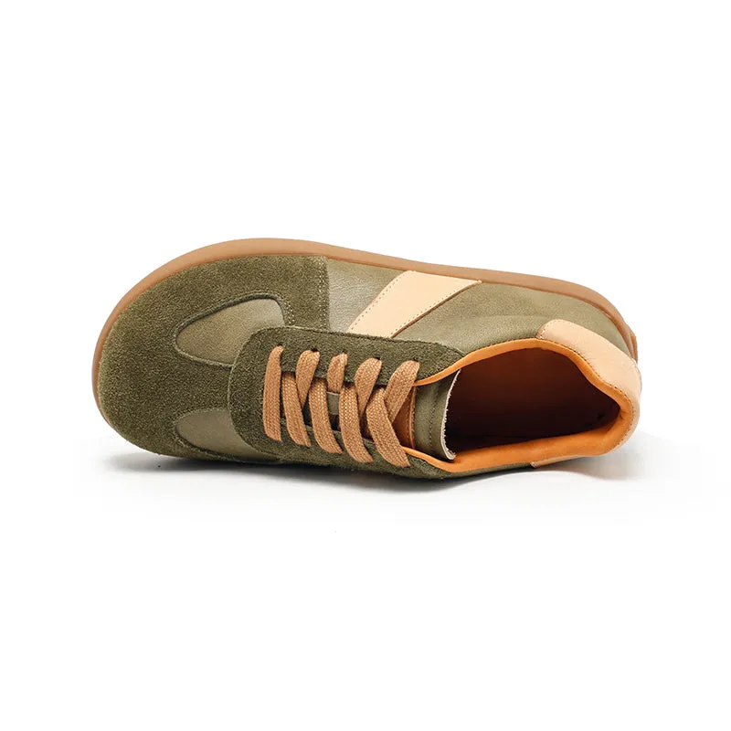 Dwarves Versatile Styles Low-Top Cowhide Sneakers for Women in Light Grey/Green/Black/Khaki