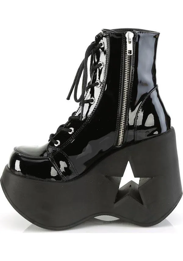 DYNAMITE-106 [Black Patent] | PLATFORM BOOTS [PREORDER]