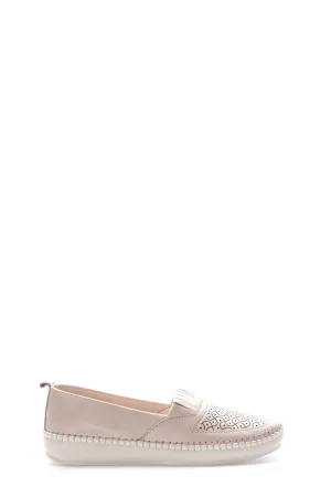FST Genuine Leather Women's Casual Shoes 164ZA2024 Beige - Acambay