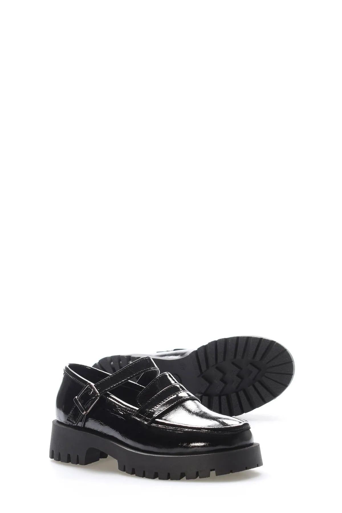 FST Genuine Leather Women's Casual Shoes 581ZA2830 Black Patent - Bletchley