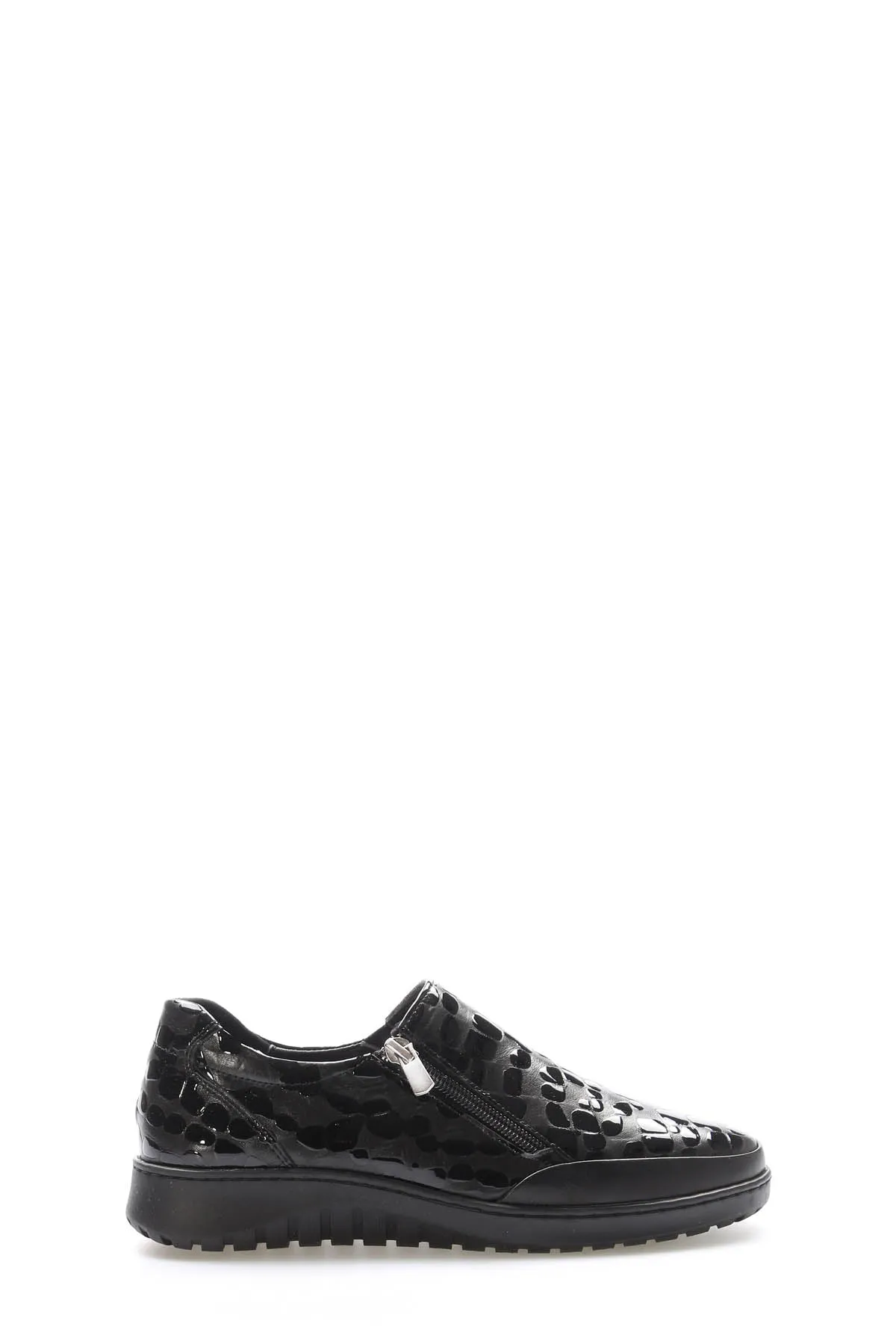 FST Genuine Leather Women's Casual Shoes 972ZA7512 Black Crocodile - Hackensack