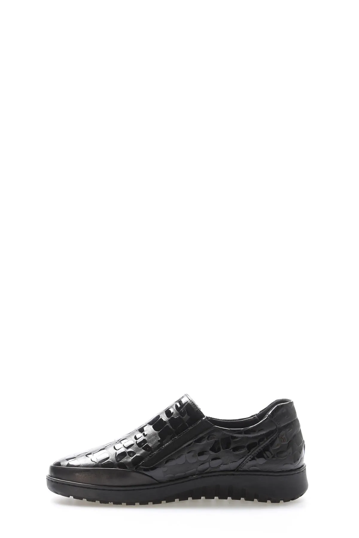 FST Genuine Leather Women's Casual Shoes 972ZA7512 Black Crocodile - Hackensack