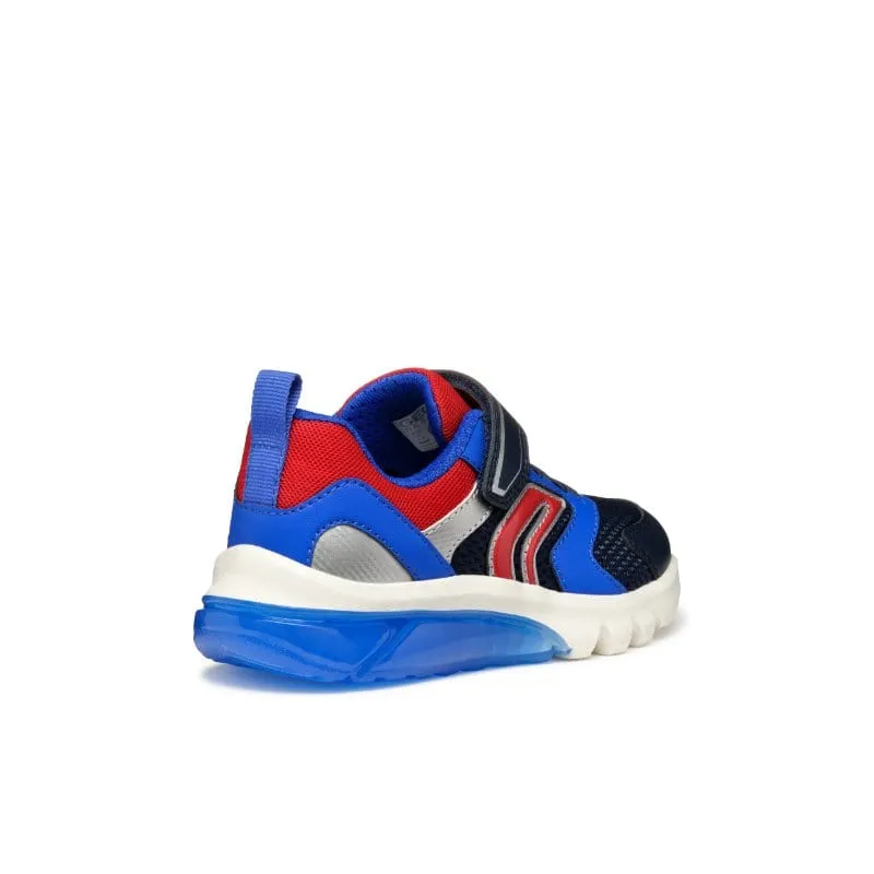 Geox Junior Blue Ciberdron Boys Shoes With Lights J45LBC