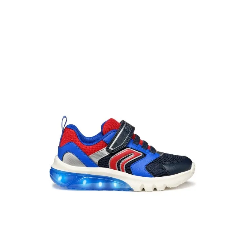 Geox Junior Blue Ciberdron Boys Shoes With Lights J45LBC