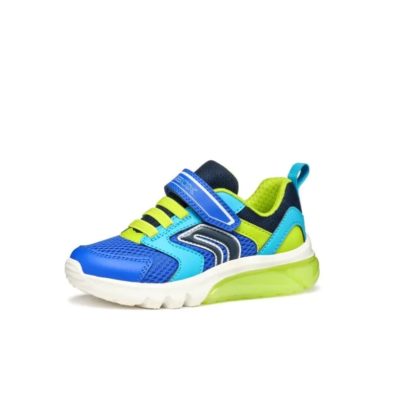 Geox Junior Green Ciberdron Boys Shoes With Lights J45LBC