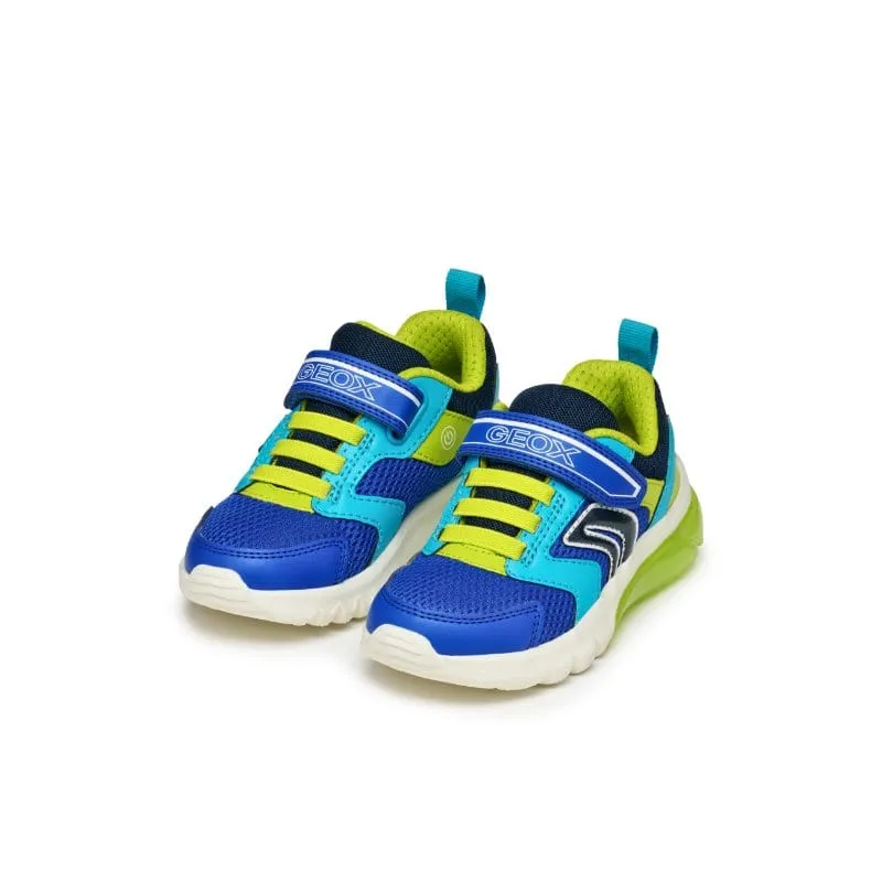 Geox Junior Green Ciberdron Boys Shoes With Lights J45LBC