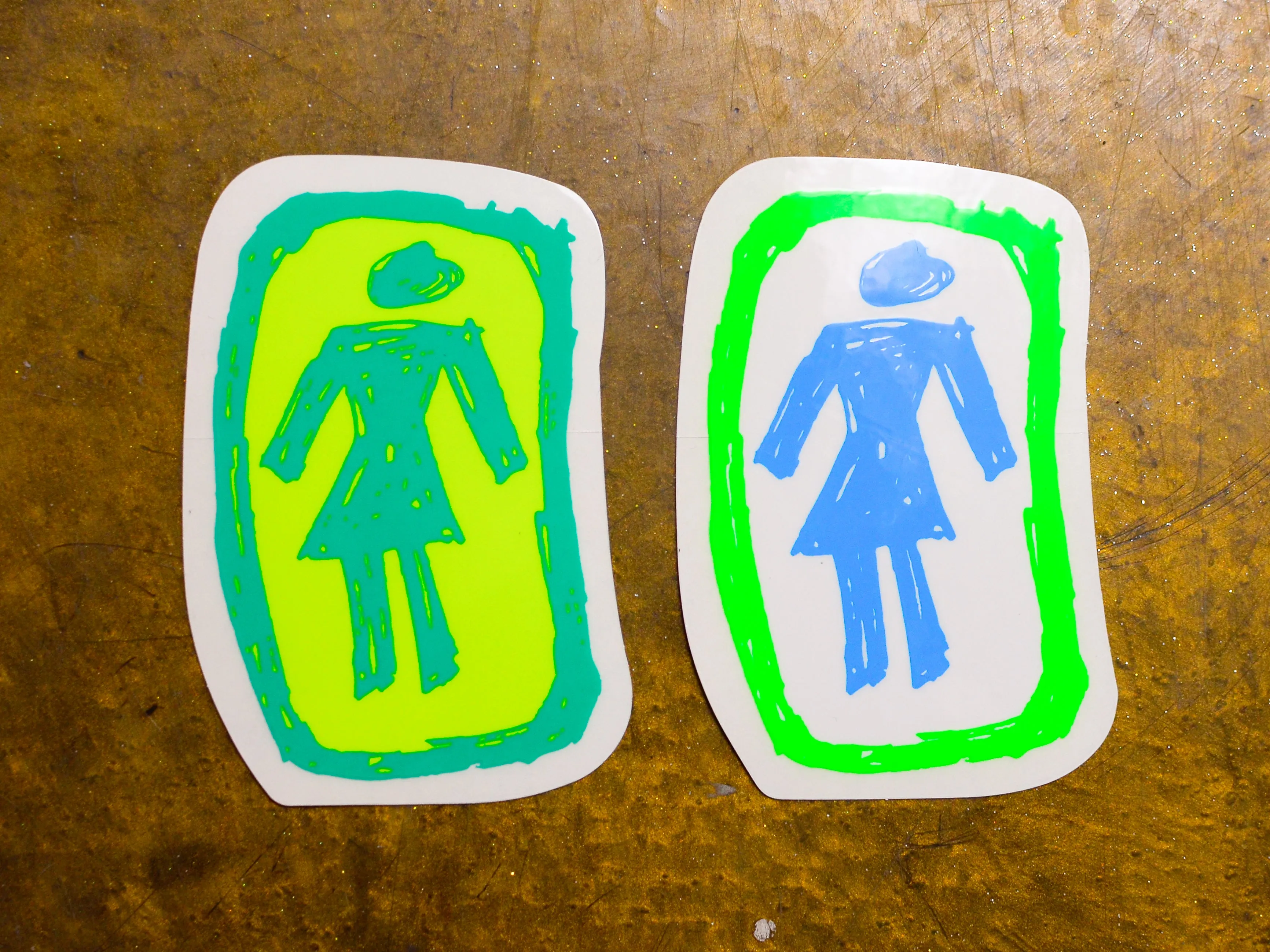Girl Sketchy OG Logo Med Sticker - Multi