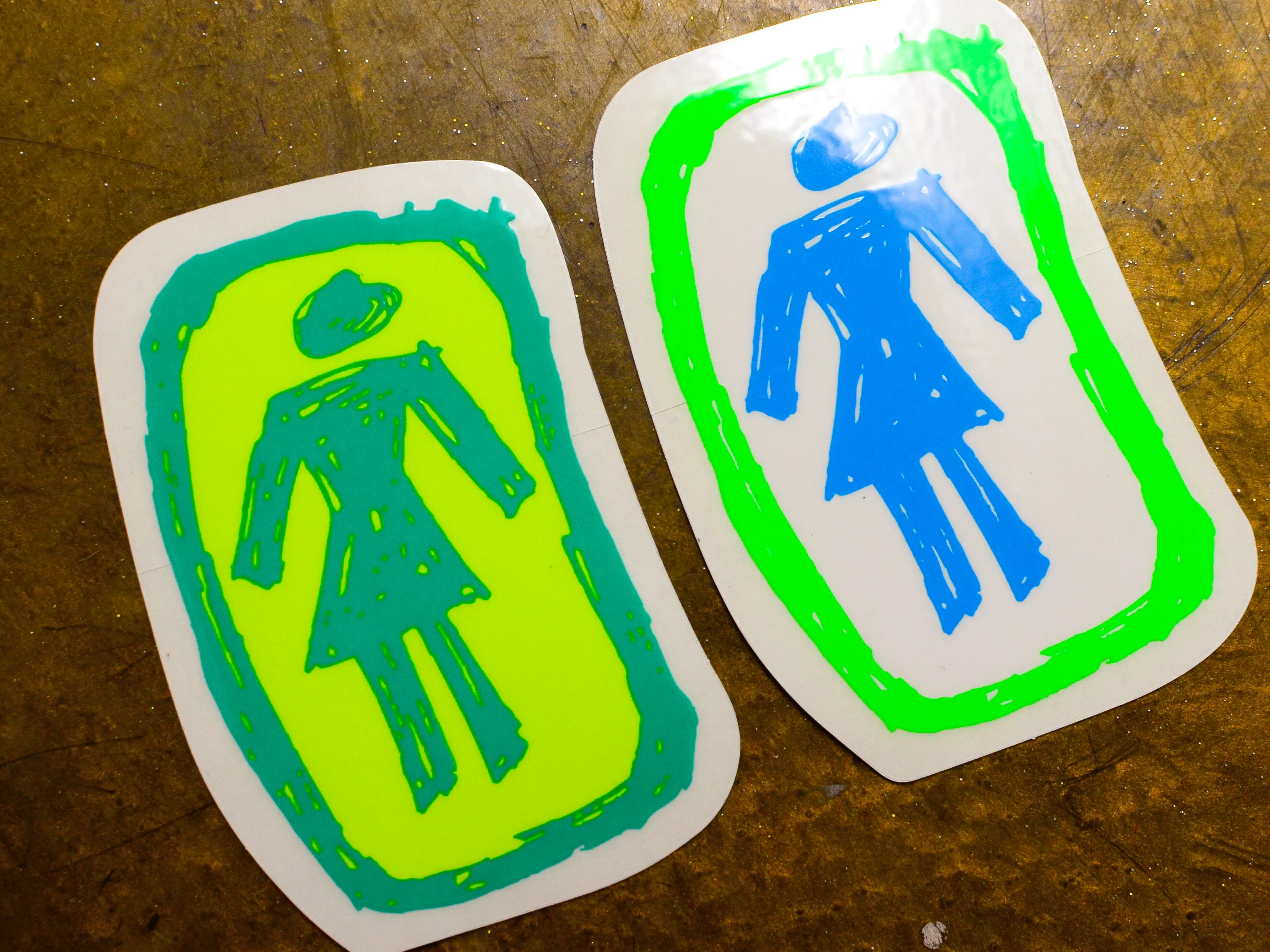 Girl Sketchy OG Logo Med Sticker - Multi