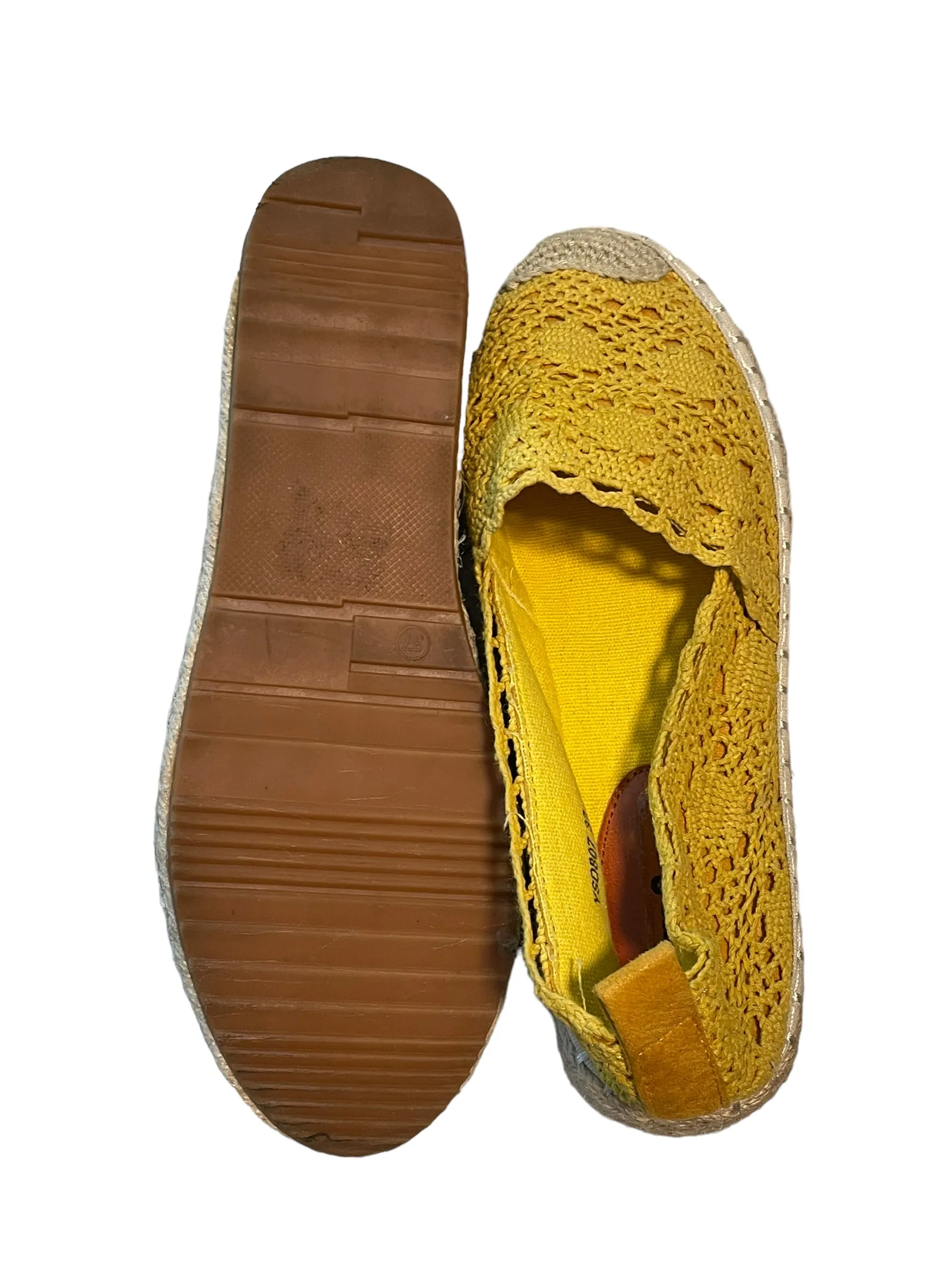 Glam & Co Yellow Crochet Shoes