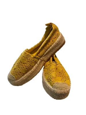 Glam & Co Yellow Crochet Shoes