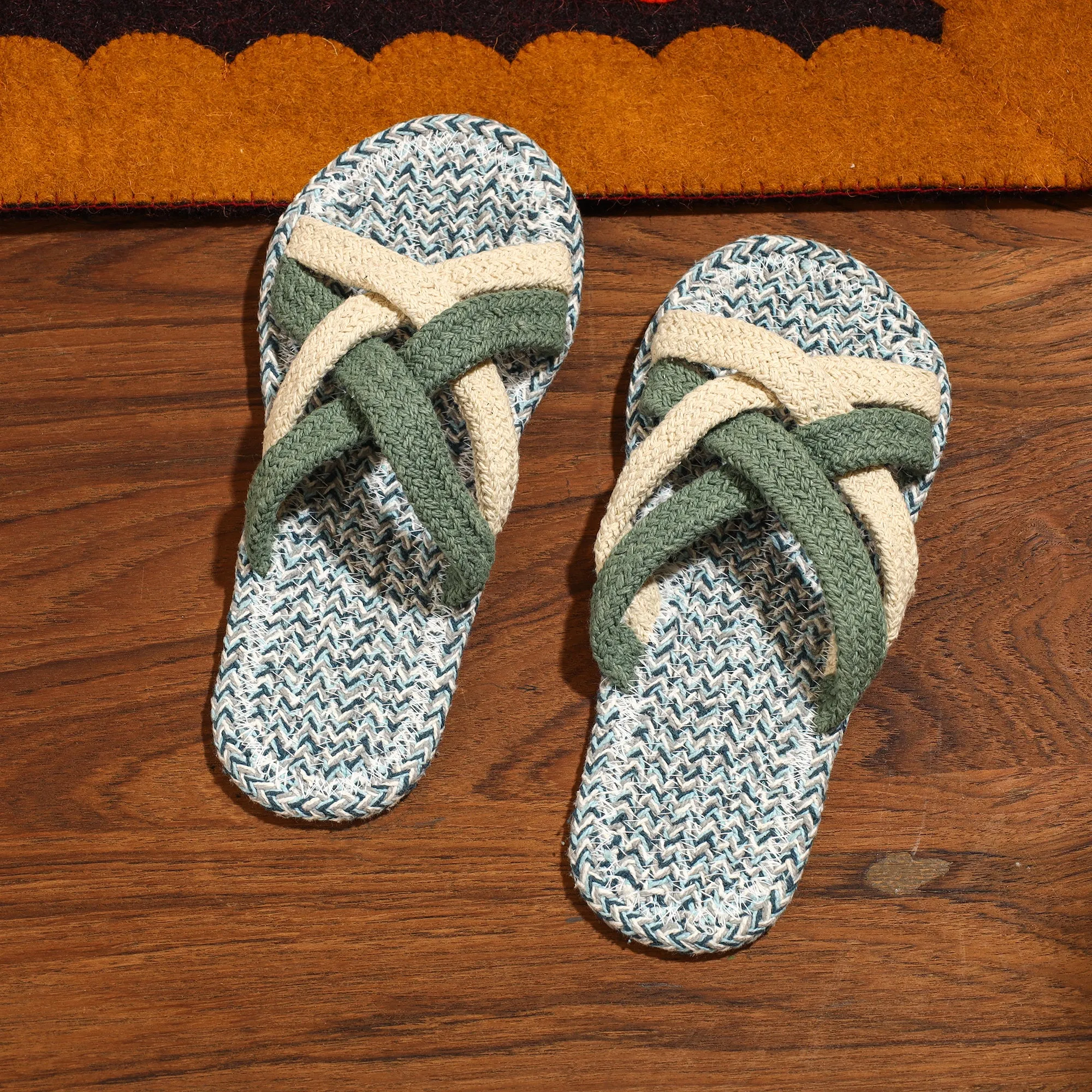 Hand Braided Cotton Stitched Home Slipper 35