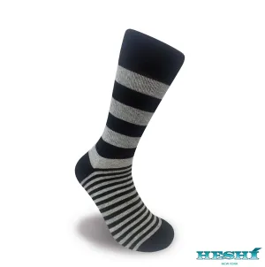 Heshí Alt Stripe Sock- Black / Heather Grey