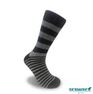 Heshí Alt Stripe Sock - Charcoal / Heather Grey