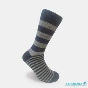 Heshí Alt Stripe Sock - Grey / Heather Blue
