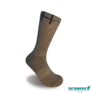 Heshí Basic Crew Sock - Heather Brown