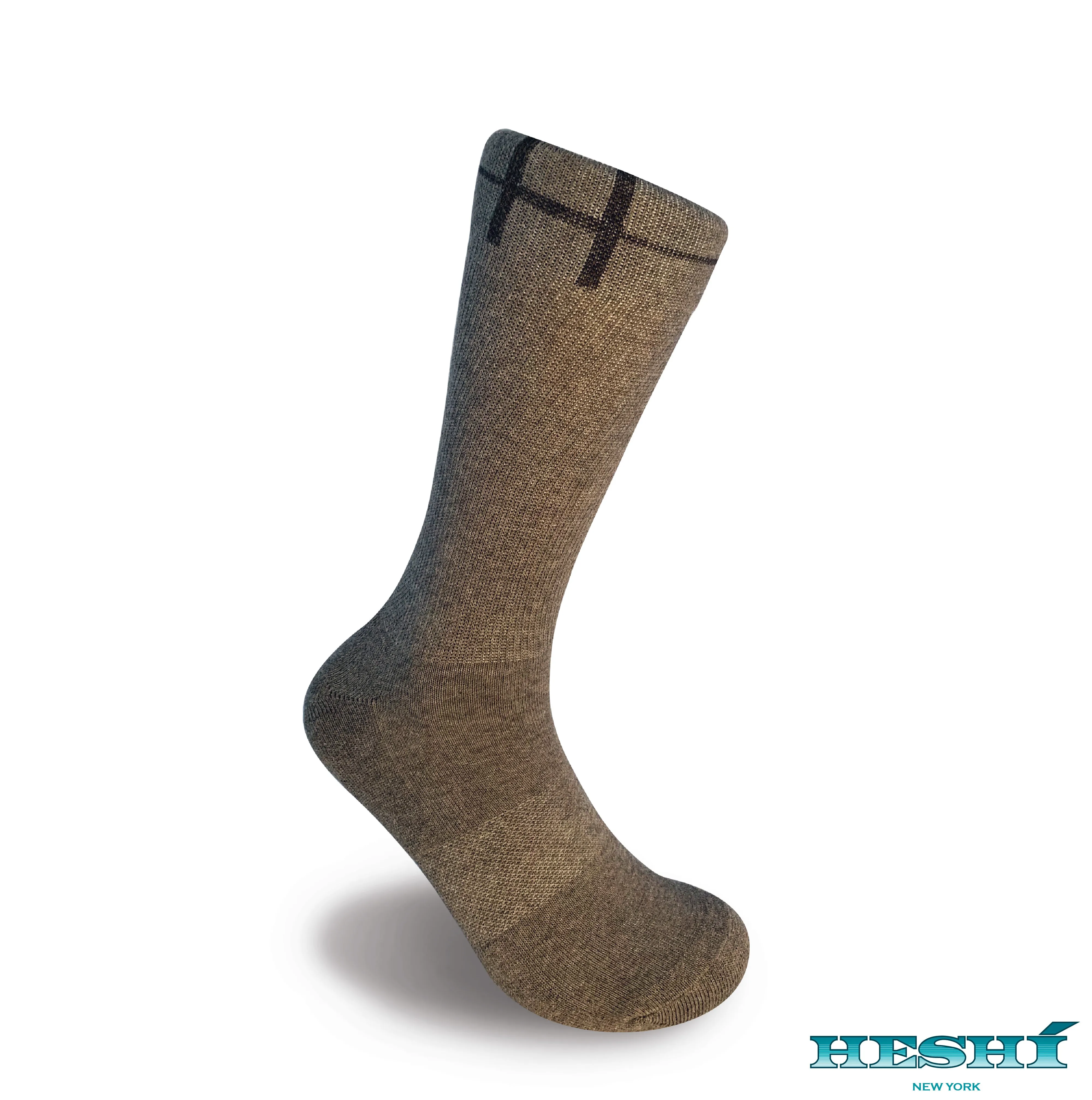 Heshí Basic Crew Sock - Heather Brown