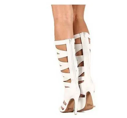 High Heel Peep Toe Cutout Sandals